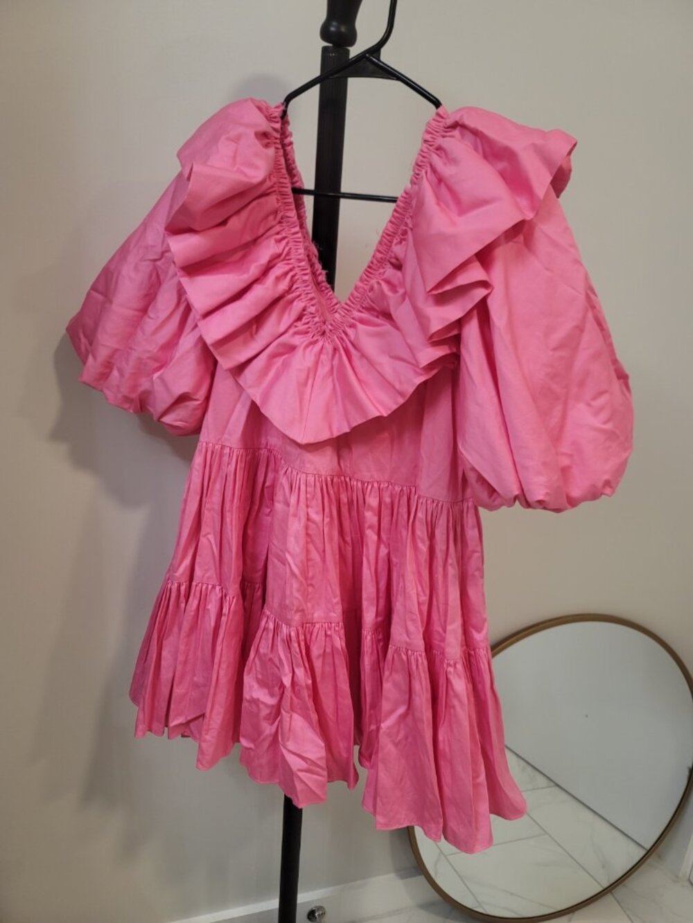 AJE Solstice Ruffled Poplin pink Mini Dress Sz 8